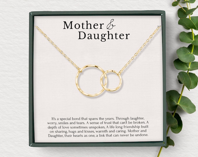 Mother Daughter Necklace • Mothers day Necklace • Mother Daughter Gift • Mother Daughter • Mother Daughter Jewelry • 2 Circles Necklace