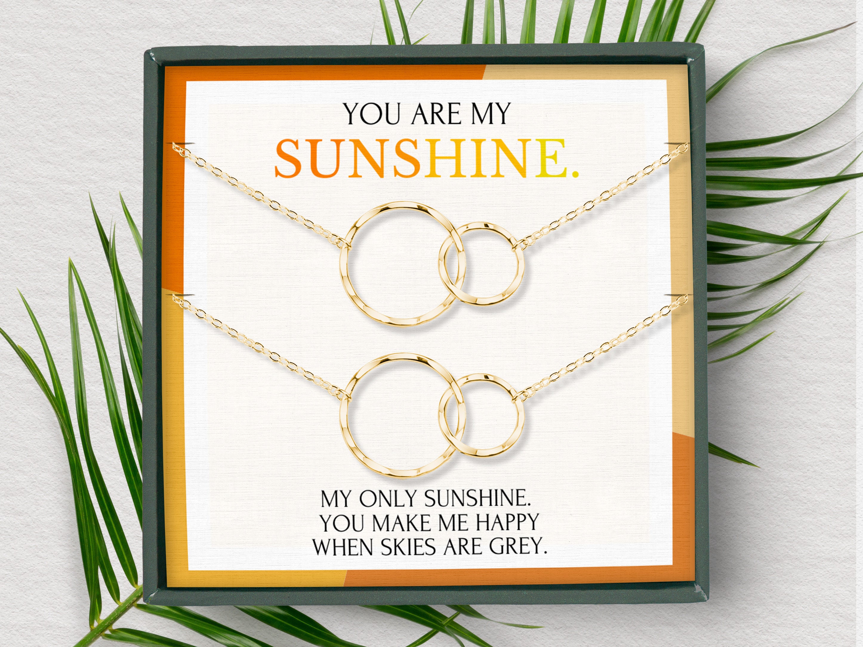 You are my sunshine Vintage Creative Sunflower pendant Double-layer Open  Necklace Sweater Necklaces for Women Jewelry Gift