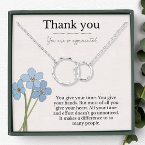 Collier cadeau de remerciement avec carte de vœux | Cadeau mentor pour femme | Cadeaux d'appréciation Bijoux | Cadeau de remerciement pour femme | Cadeau professeur
