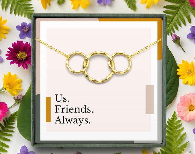 3 friends jewelry gift | Long distance friend gift | 3 Best friend birthday gifts | 3 matching necklaces | Birthday gifts for sister