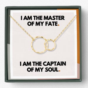 Collana "Sono il padrone del mio destino", regalo per nuovi inizi, regali per rotture, regali di laurea, regali AA, collana in argento