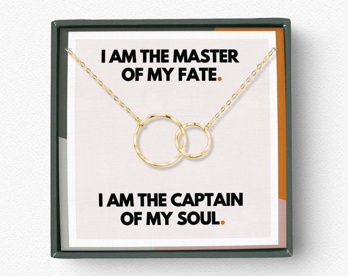 Divorce Gifts for Her, Breakup Recovery Gifts, Soberiety and Healing Journey, Master of My Fate Necklace, Interlocking Circles