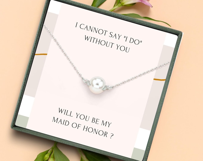 Maid of honor proposal gift | Maid of honor gift from bride | Will you be my maid of honor necklace | Maid of honor jewelry