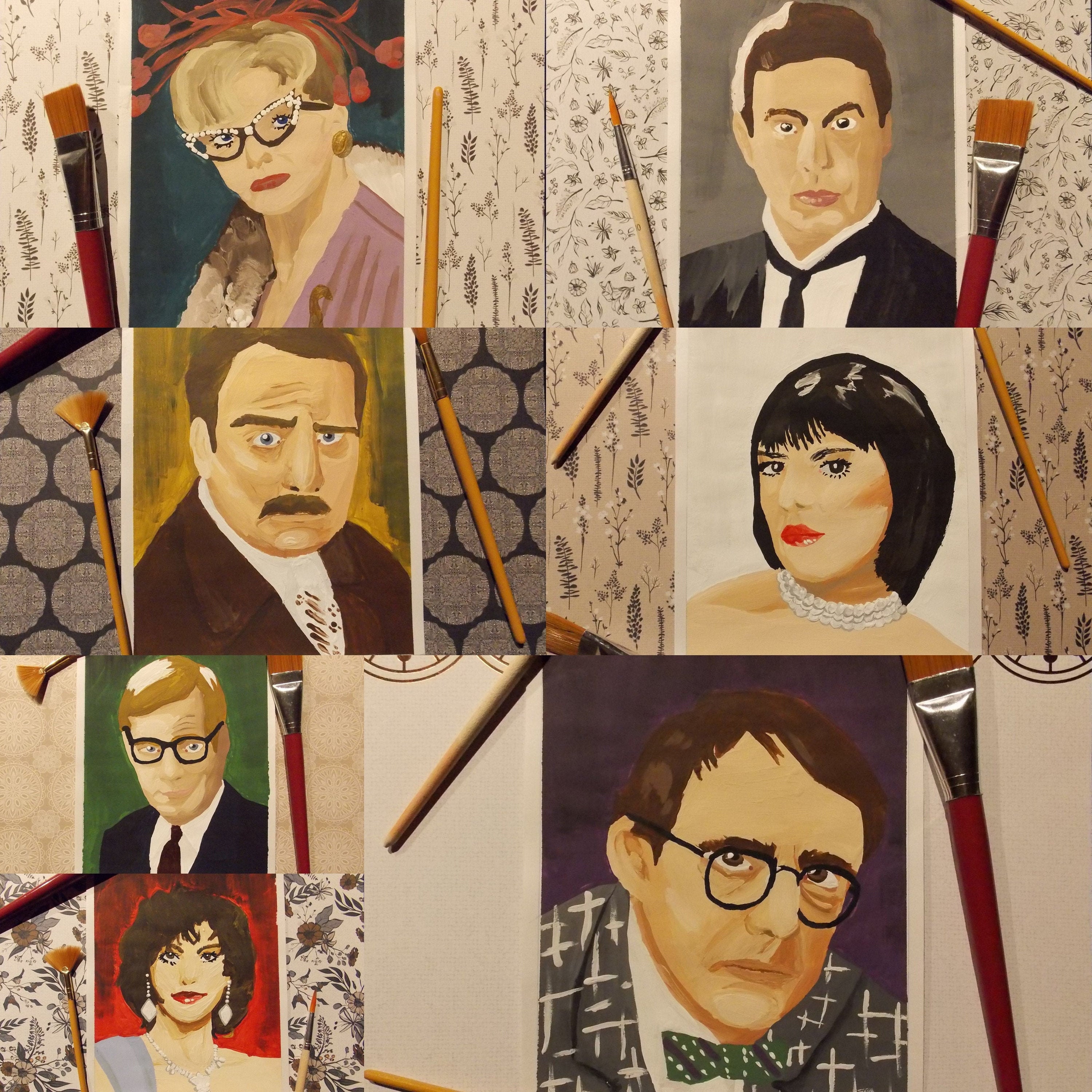 Clue 1985 Cast Acrylic Hand painted Portrait Fan Art Etsy