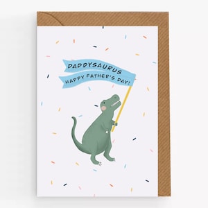 Lustige Vatertagskarte, Dinosaurier-Karte für Papa, glückliche Vatertagskarte, Punny Dad-Karte, Karte für Papa, Daddysaurus vom Sohn