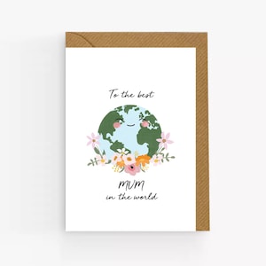 Mothers Day Card. Best Mum Card. Cute Mother&#39;s Day Card. Card for Mum. Love You Mum Card. Worlds Best Mum. Mum Birthday Card. UK