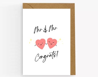 Mr and Mr Wedding Card. Same Sex Wedding Card. Gay Wedding Card. LGBTQ Wedding Card. Mr and Mr Card. Gay Couple Card. Groom and Groom Card
