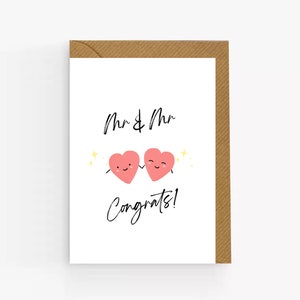 Mr and Mr Wedding Card. Same Sex Wedding Card. Gay Wedding Card. LGBTQ Wedding Card. Mr and Mr Card. Gay Couple Card. Groom and Groom Card