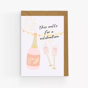 Lasst uns feiern Karte. Feier-Karte. Gut gemacht-Karte. Alles- Gute zum Geburtstag-Karte. Glückwunschkarte. Neue Jobkarte. Hochzeitskarte. Karte für Sie