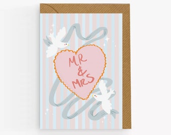 Love Birds Hochzeitskarte: Mr and Mrs Mrs & Mrs Herzlichen Glückwunsch