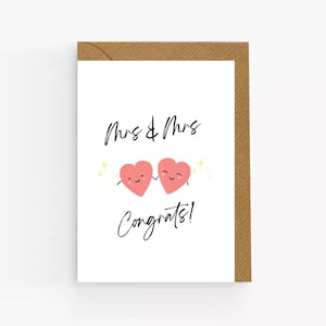 Carte de mariage de Mme et Mme. Carte de mariage gay. Carte de mariage homosexuel. Carte de mariage lesbien. Carte de mariage LGBTQ. Mme et Mme Card.