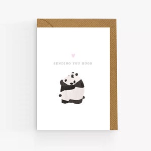 Senden einer Umarmungskarte, vermissen Sie Karte, Bärenumarmungskarte, Positivitätskarte, vermissen Sie Karte, senden Sie eine Umarmung, denken an Sie Karte, UK Design