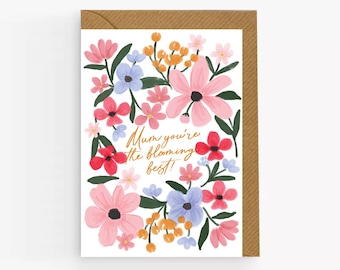 Mother's Day Floral Card. Best Mum Card. Botanical Mothers Day Card. Floral Card For Mum/Mom/Mam. Special Mum Card. Gift For Mum. UK Design