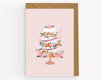 Hochzeitstorte Karte: Herzlichen Glückwunsch, alles Gute zum Hochzeitstag