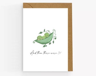 Peas in a Pod Baby Card - 'And Then There Were Three'