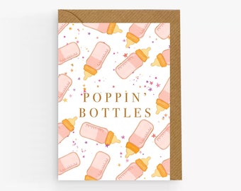 Poppin' Bottles New Baby Card: Congratulations Card
