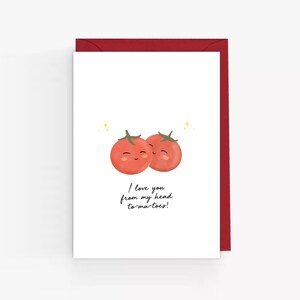 Süße Valentinstagskarte. Lustige Valentinstagskarte. Tomaten Karte. Ich liebe dich Karte. Niedliche Karte. Karte zum Valentinstag für Ihn/Sie. Karte zum Jubiläum