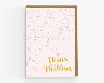Mum in a Million Card: Colorful Stars, Mother's Day Card