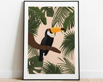 Toucan Art Print: Tropical Bird Illustration, Jungle Nursery Decor