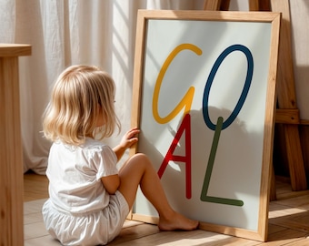 Goal! Football Wall Art Print: Sporty Kids Nursery Decor