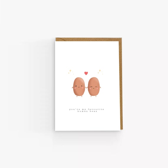 Funny Valentine's Day Card: Human Bean Anniversary Card