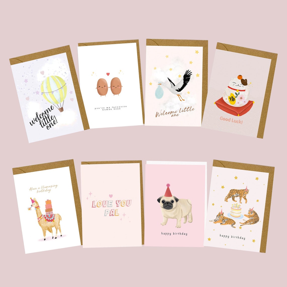 Greeting Card Set. Set of 4 Cards. Greeting Cards Multipack. 4 Etsy UK