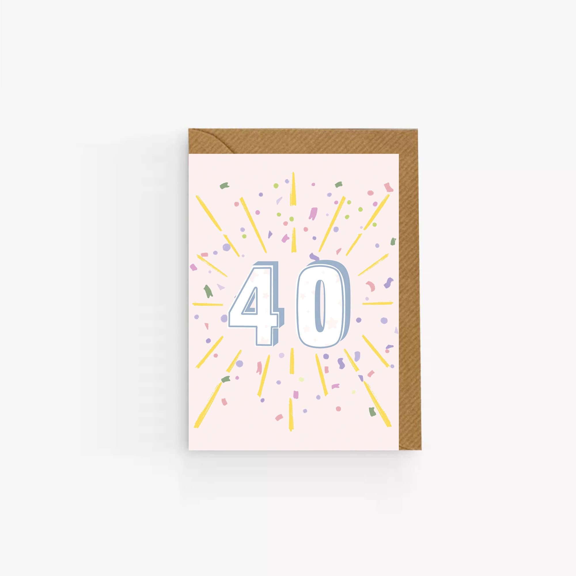 40th Birthday Card. Happy 40th Birthday Card. Colourful Forty - Etsy