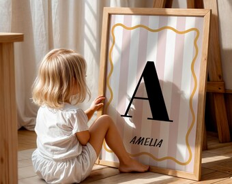 Personalised Nursery Print: Playroom Wall Art, Kids Bedroom Decor, New Baby Gift