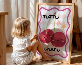 Mon Cheri Print: Playroom Wall Art, Kids Bedroom Decor