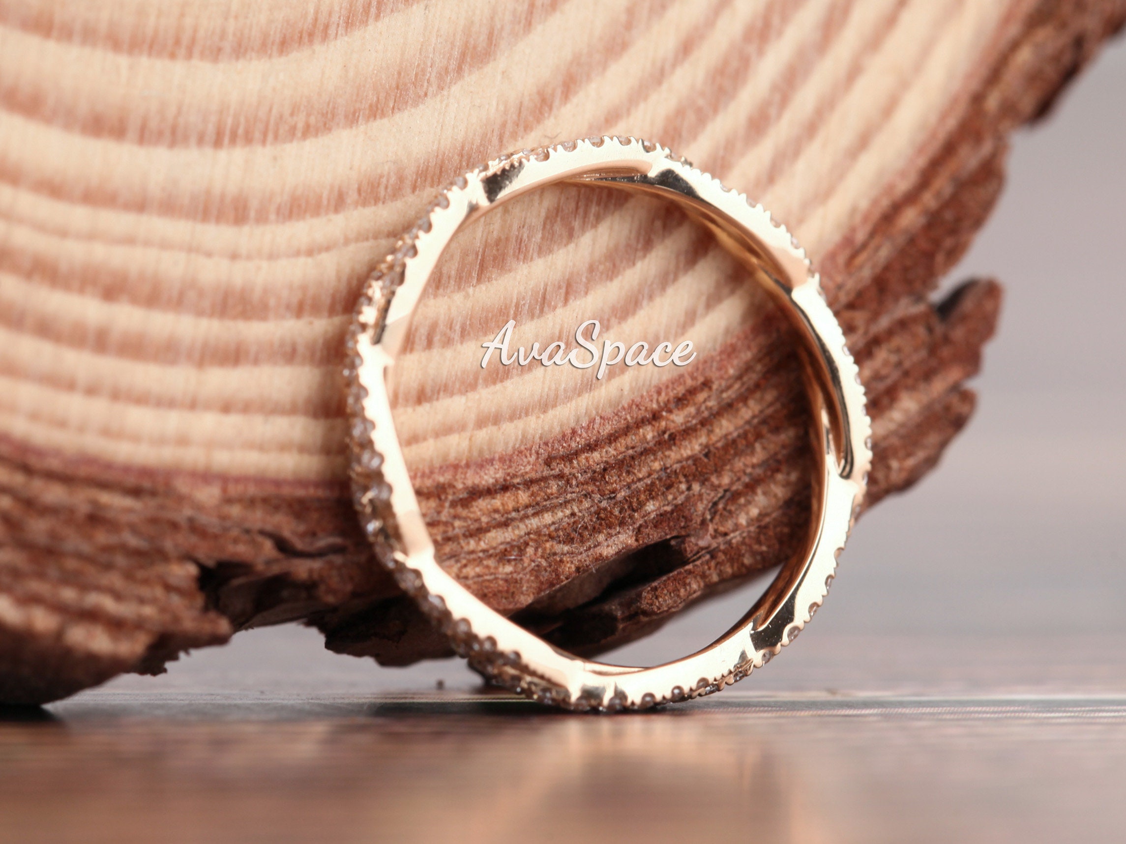 Diamond Wedding Band Full Eternity Ring Style 14K Yellow Gold Ring ...