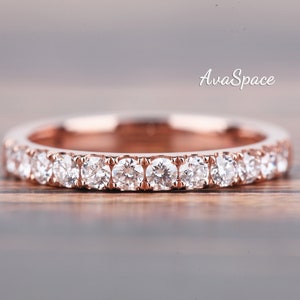 VS Diamond Wedding Ring 14K Rose Gold Unique 2.5mm Diamond Engagement Rings For Women Promise Ring Bridal Wedding Ring Anniversary Gift