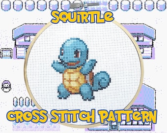 ゼニガメのクロスステッチパターン - ポケモンにインスパイアされた