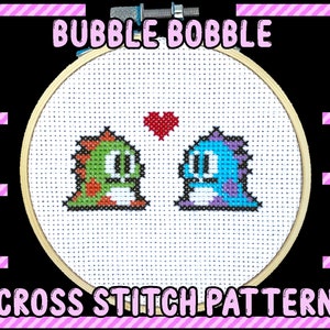 Bubble Bobble Inspired Cross Stitch Pattern