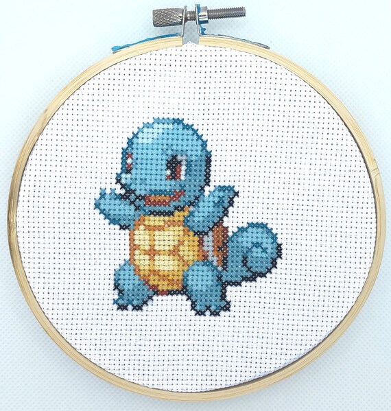 ゼニガメのクロスステッチパターン - ポケモンにインスパイアされた