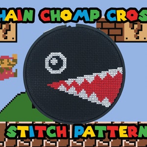 Chain Chomp Cross Stitch Pattern - Mario Inspired