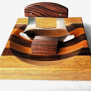 Alaskan Ulu Knife, Ulu knife and bowl, Alaskan Ulu knife set, Handmade Ulu knife with chopping bowl