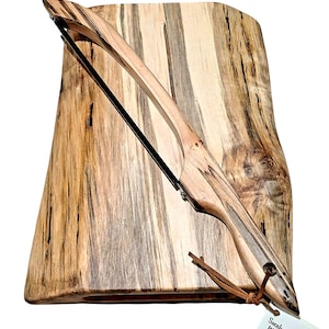 Ambrosia Maple Bow Knife with Stainless Steel Blade: Sourdough Bread, Cheese & Kitchen Slicer