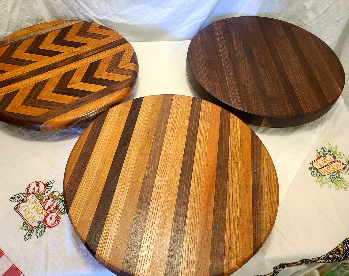 Wooden Lazy Susan 20 Inch Size Lazy Susan Handmade in Oak Etsy