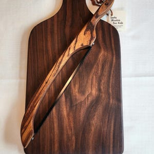 Zebra wood bow knife/fiddle knife/ bread knife/handcrafted kitchen knife for slicing all foods