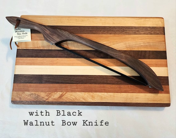 Space-saving Cutting Board Small Cutting Board Hand-made Cutting Board in  Maple, Cherry, and Black Walnut Bow Knife and Board Set 