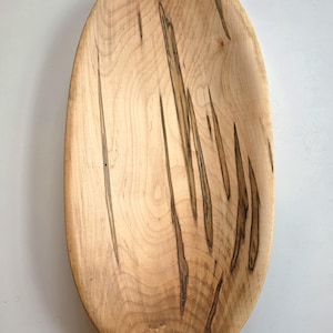 Hand Carved Ambrosia Maple Dough Bowl: Medium Sized Food Safe Table Centerpiece