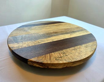 Live Edge Ambrosia Maple Lazy Susan: Handcrafted Charcuterie Board