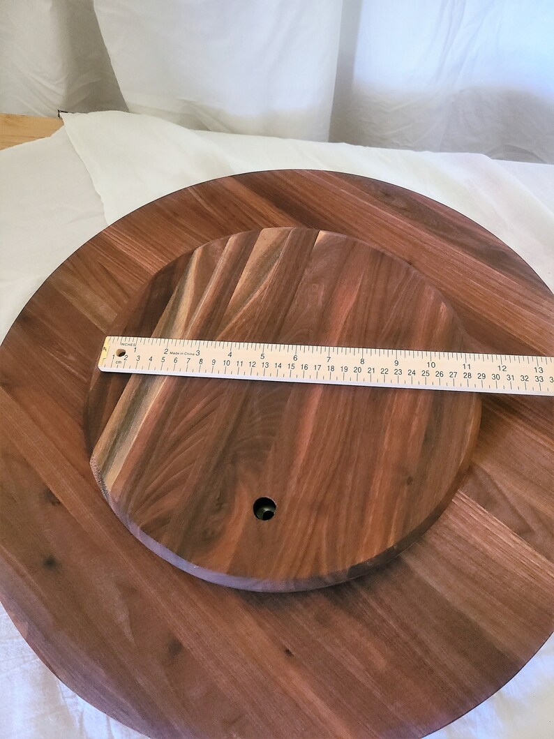 Wood Lazy Susan 20 Inch Lazy Susan in Black Walnut Handmade Etsy