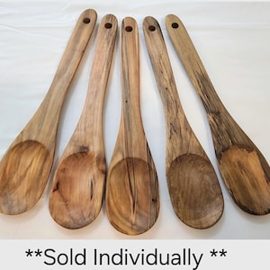 Cucchiaio da cucina in acero Ambrosia fatto a mano: utensile da cucina sicuro per alimenti da 13 pollici