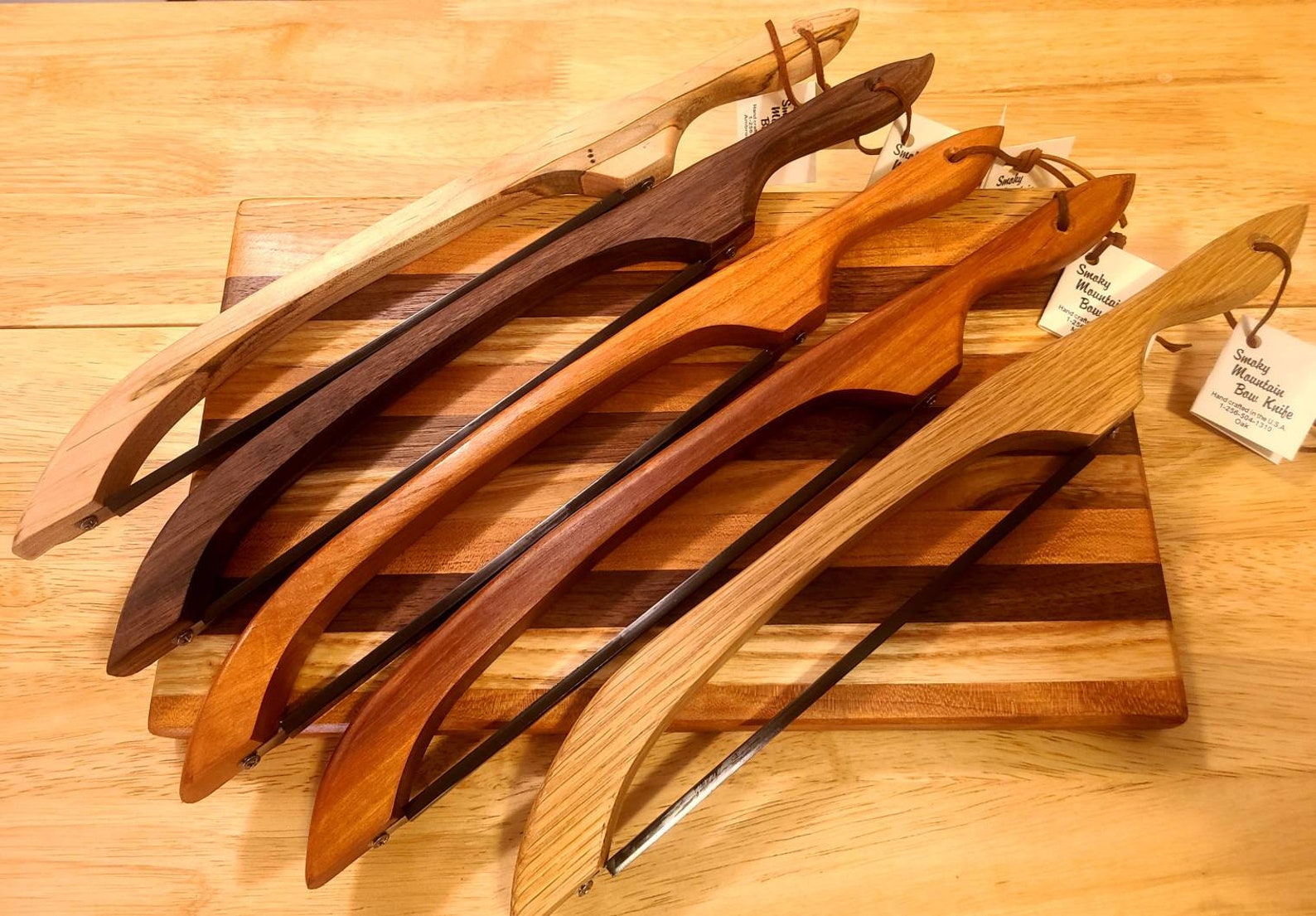 Handmade Bow Knife in Your Choice of Wood: Sourdough Bread, Cheese & Kitchen Slicer