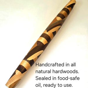 Handcrafted French Style Rolling Pin in Natural Hardwoods