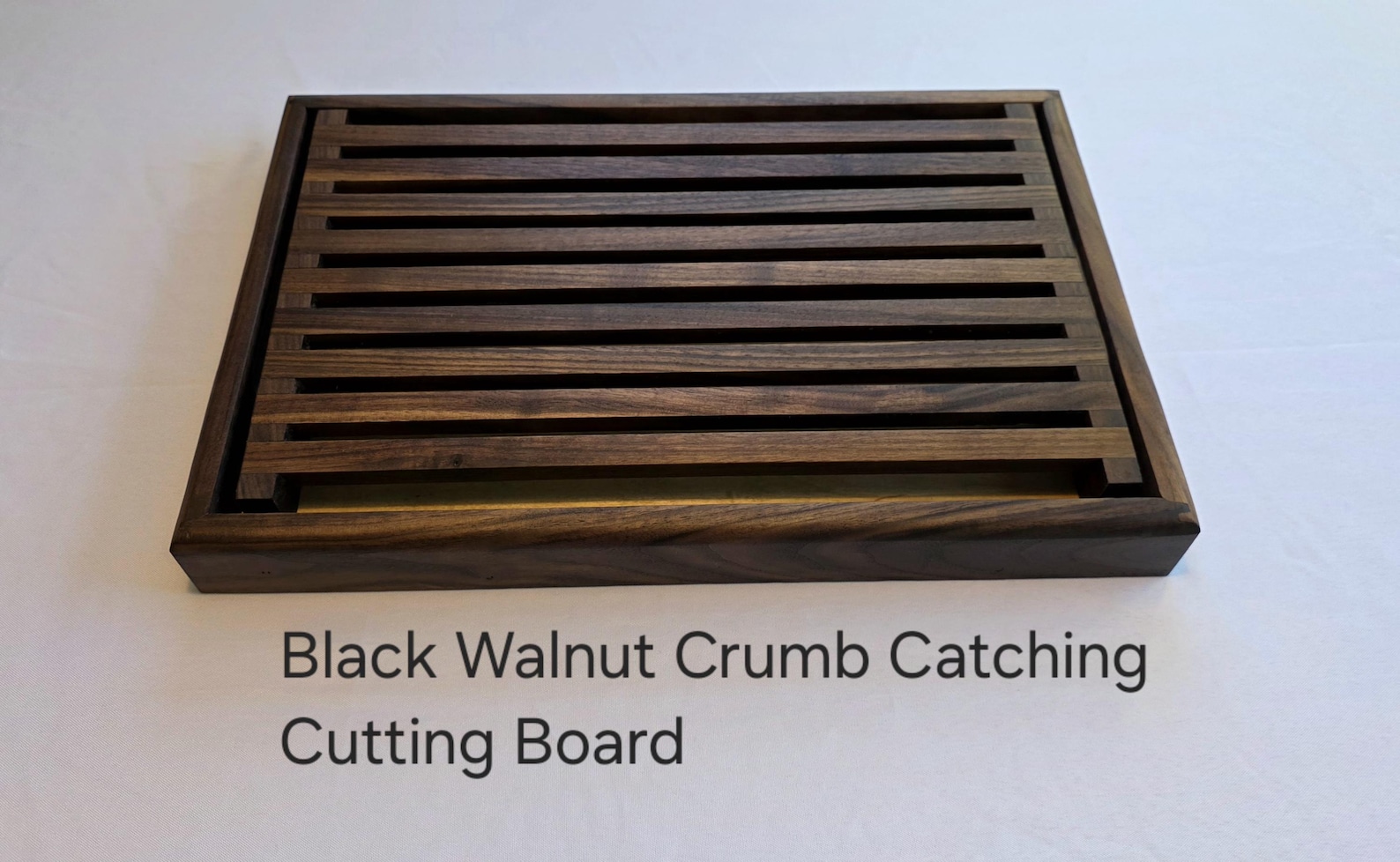 Handmade Black Walnut Crumb Tray: Bread Cutting Board with Trivet and Serving Tray - Crumb Tray alone