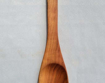 Handmade Cherry Wood Cooking Spoon: 13" Solid Wood, Handcrafted in USA