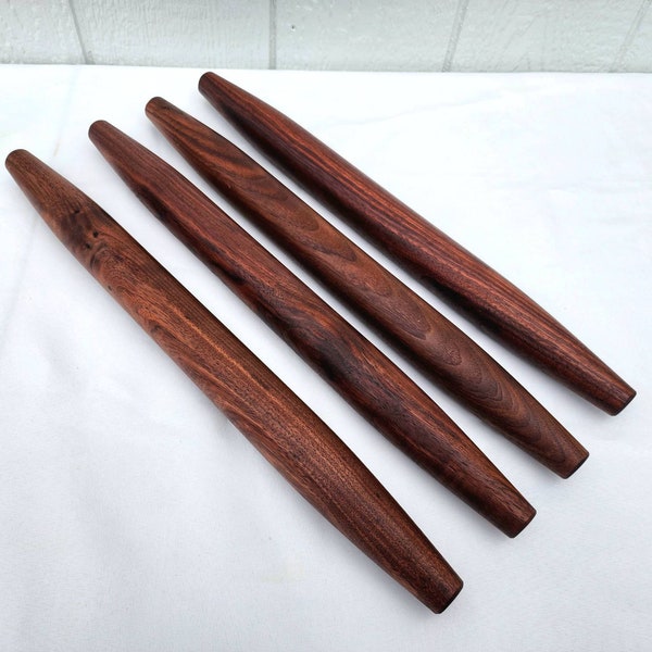 Black Walnut French Rolling Pin, French Style rolling pin, handmade rolling pin in solid Black Walnut, Artisan Rolling Pin
