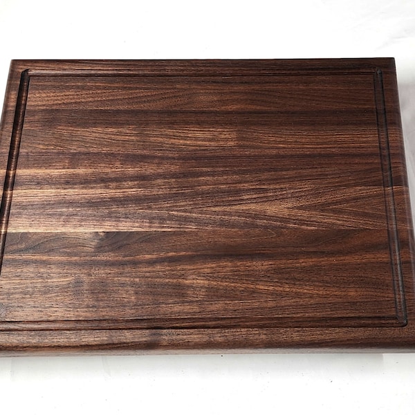 Large Black Walnut Cutting Board, Chopping Block, 14" x 18" Cutting Board, With Juice Groove,  Thick Black Walnut Butcher Block